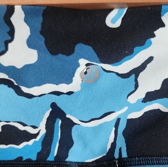 Lululemon Wunder Under High Rise Pant Bloom Beach Blanket Blue Ice Milk Yoga 4 - Picture 10 of 11